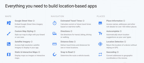Maps API Features